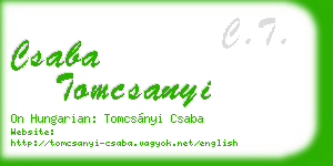 csaba tomcsanyi business card